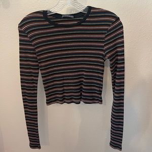 Brandy Melville Ribbed Long Sleeve Tee. Size: OS. Color: Multi.
